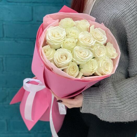 Ramo de 15 rosas blancas
