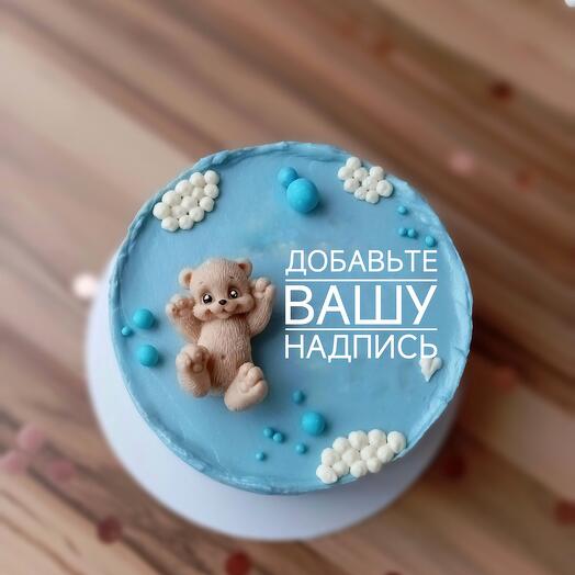Бенто торт малышу с мишкой на спине (на месяц, на полгодика, на годик мальчику)