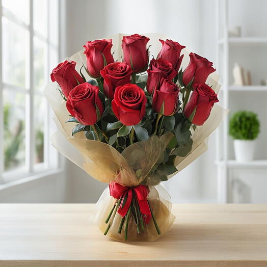 Valentines Day Small Red Roses Bouquet