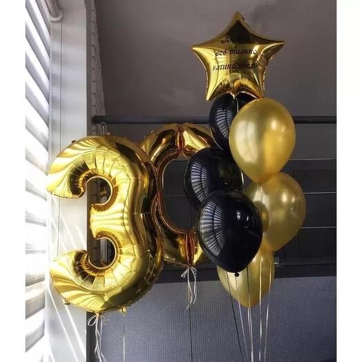 Фонтан воздушных шаров на 30 лет