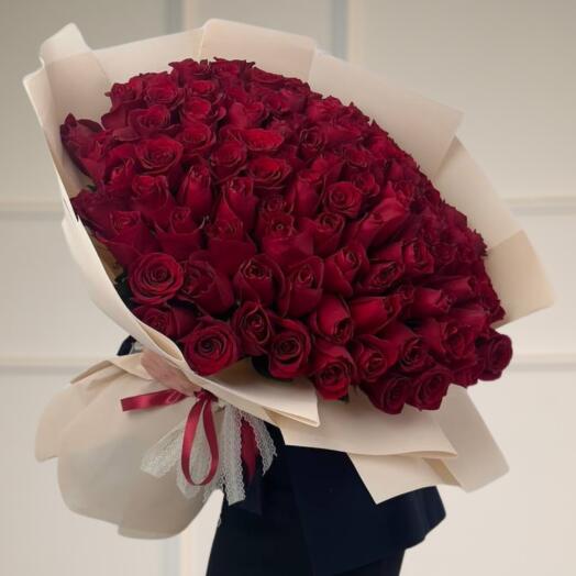 101 роза (высокие)