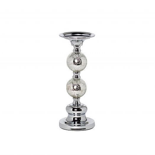 22-86642S Подсвечник никелированный d11*26см