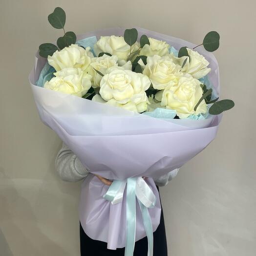 Гармония Букет из белых французских роз💐