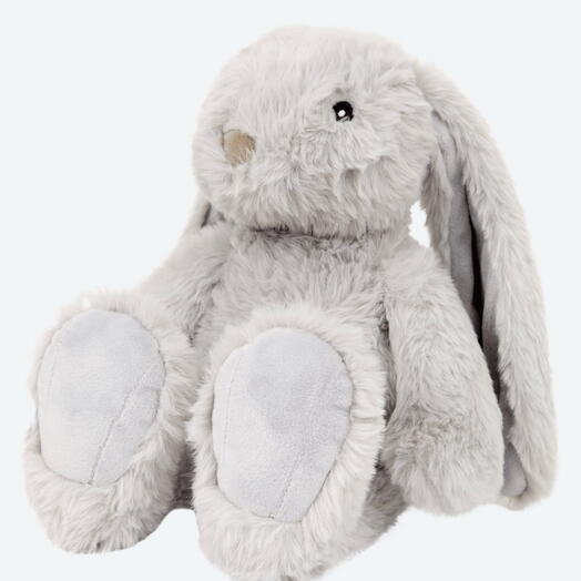 Сірий плюшевий заєць