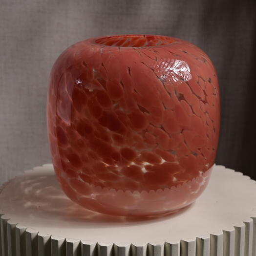 Coral Speckled Glass Jar