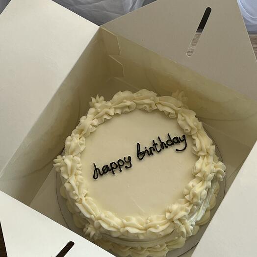 Бенто-торт 800гр с надписью «happy birthday» в стиле Ламберт