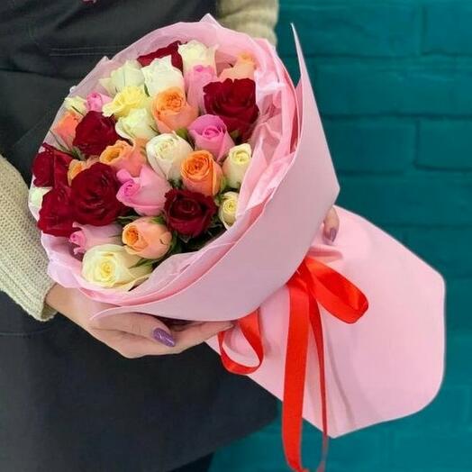 Букет микс с 33 розами