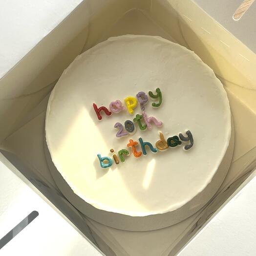 Бенто-торт 800гр с надписью «happy birthday» разноцветная