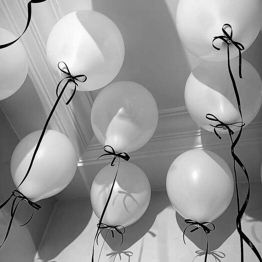 Воздушные гелиевые шары под потолок с бантиками 20 шт