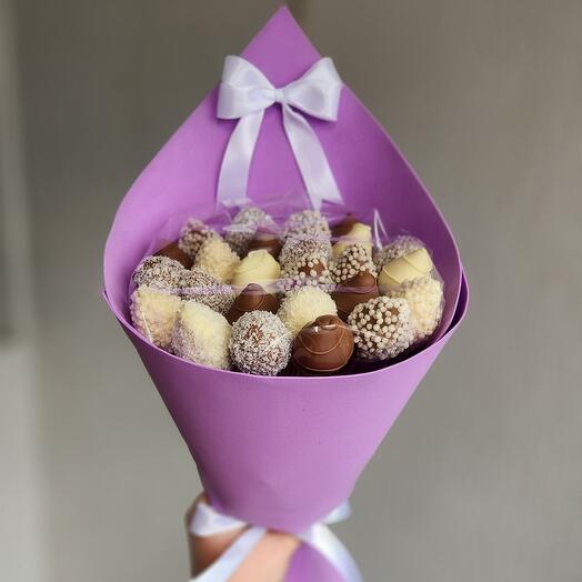 Букет клубника в шоколаде 25шт 💜Счастье💜