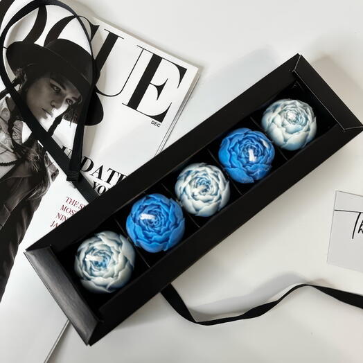 Подарочный набор пионов Синий