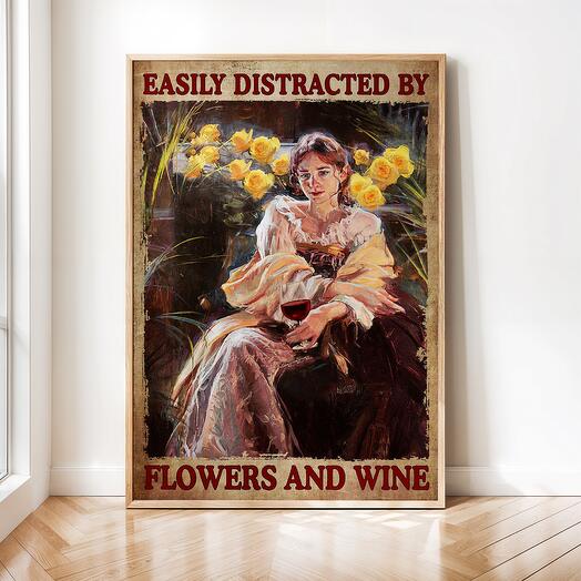 Интерьерный постер "Цветы" винтажная картина 03-0011