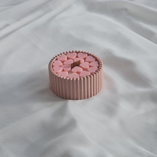 Розовый кварц ~ ароматическая свеча ~ многогранник