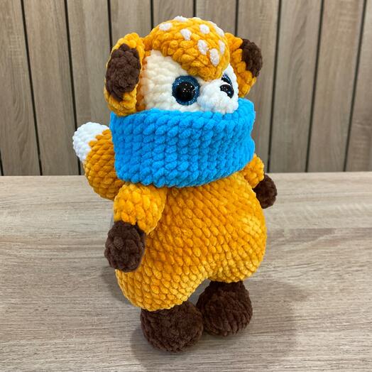 «Лис в шарфике» игрушка ручной работы