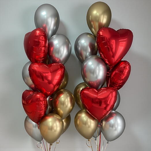 2 фонтана ярких шаров по 13 в каждом