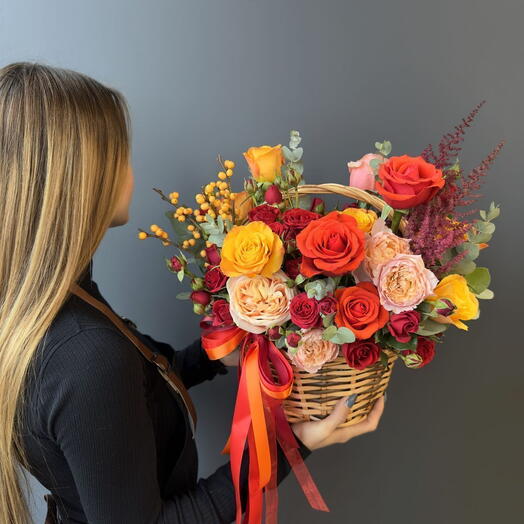 Корзина цветов 45