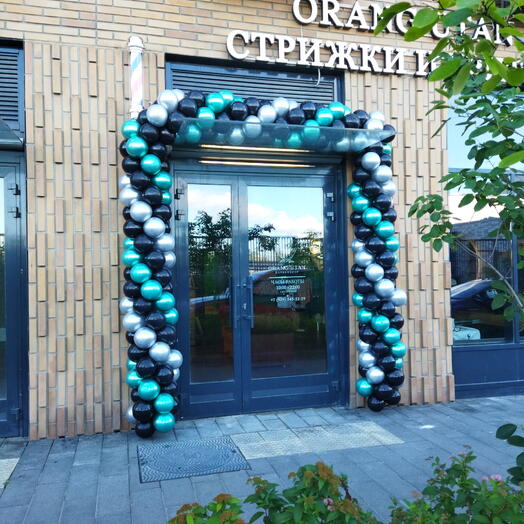 Арка из шаров хром