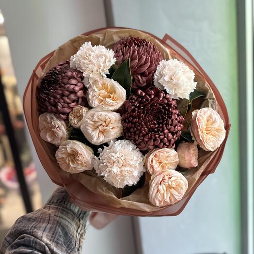 Осенний букет Тирамису 🍁🍂с хризантемой Бигуди