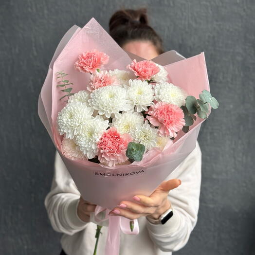 Букет цветов для любимой 🌸/ нежные диантусы с хризантемой 🌸