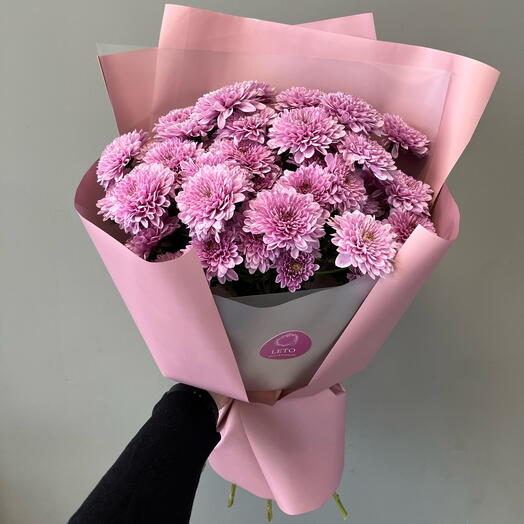 Букет из пурпурных хризантем 💜