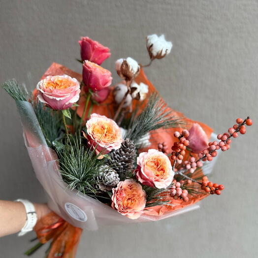 Букет с хлопком