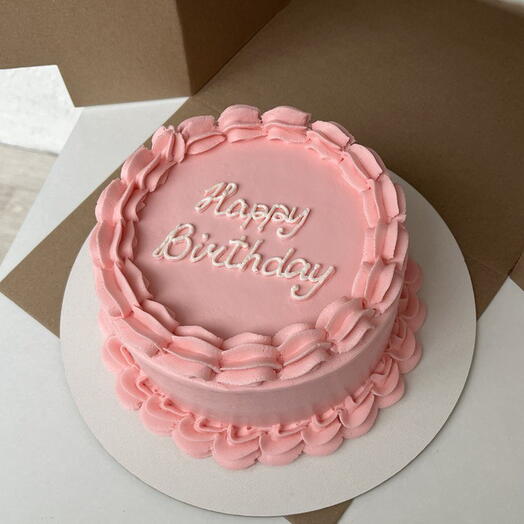 Торт на 2 кг с надписью "Happy birthday", торт для девушки, торт для подруги, торт для жены