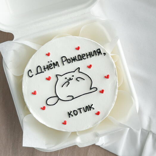 Бенто торт с котиком « с днем рождения любимый котик» жене / девушке / сестре / подруге