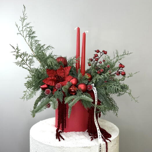 Новогодняя композиция со свечами