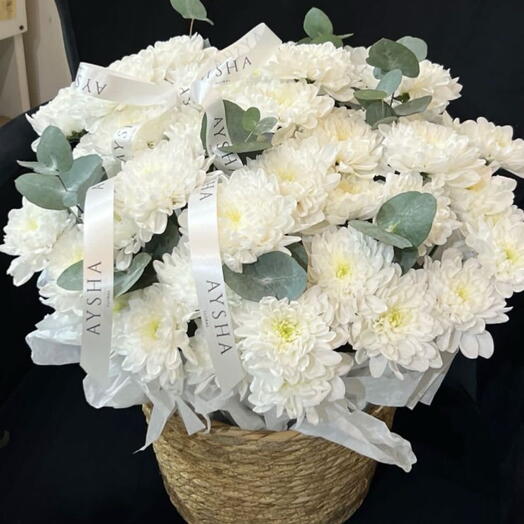 Корзина с хризантемой