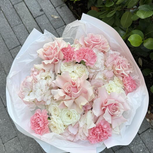 Pink Cloud - Hydrangeas, French Roses, Spray Roses, Carnations