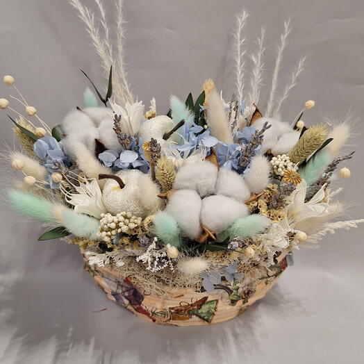 Сухоцветы композиция "СКАЗКА ЗИМНЕГО САДА "+ новогоднее мыло в 🎁