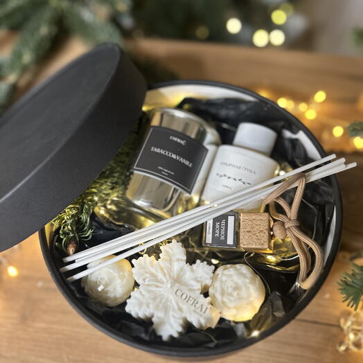 Набор «Черно-белый» с серебряной свечой