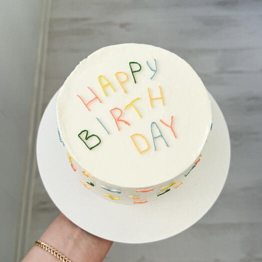 Торт 1кг с надписью на день рождения happy birthday для девушки любимой жены мамы сестры дочки мужа папы брата друга парня сына