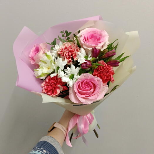 Нежный букет в розовой гамме