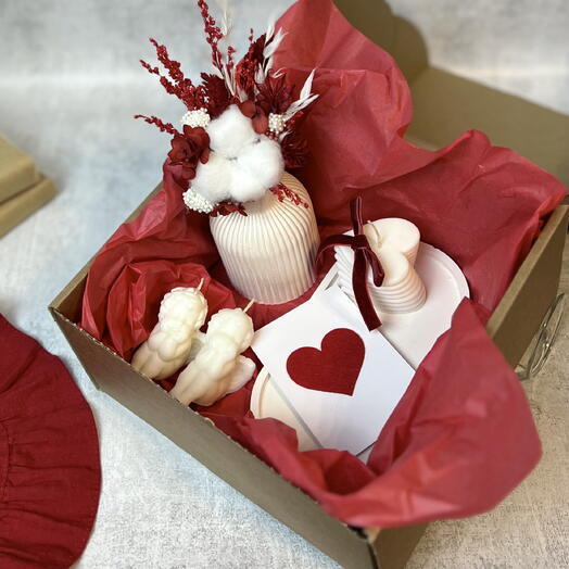 Подарочный набор свечи с сухоцветами подарок 14 февраля