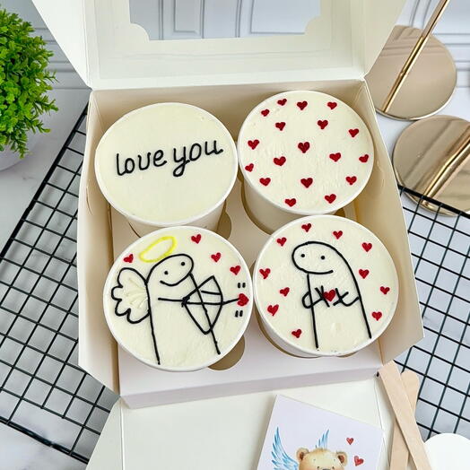 Торт в стакане набор на 14 февраля,влюблённым,cake to go love you