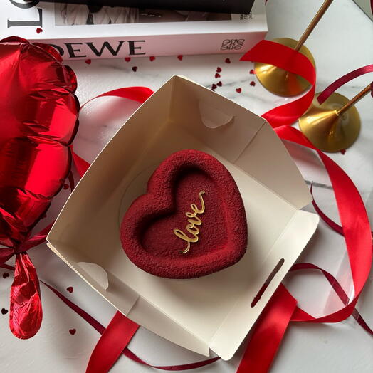 Бенто торт муссовый  сердечко на день рождение, на 14 февраля