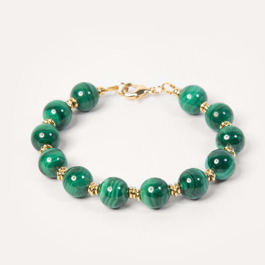 Браслет Мирт Малахит 14K 21 см (BRA1102)