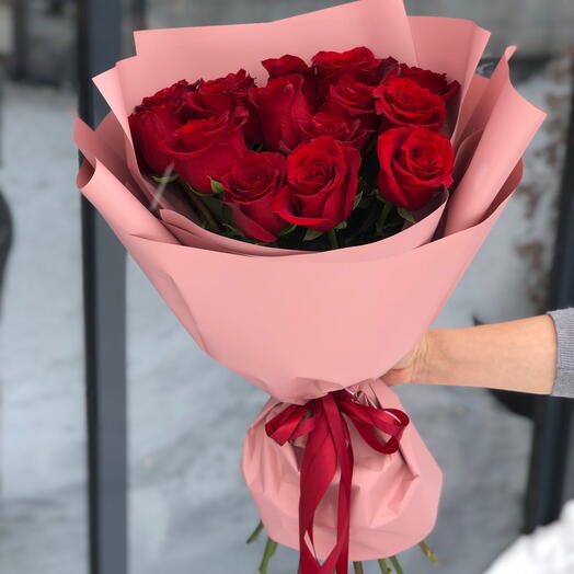 Монобукет из красных роз