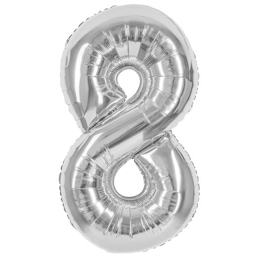 Цифра гелиевая 8 серебро