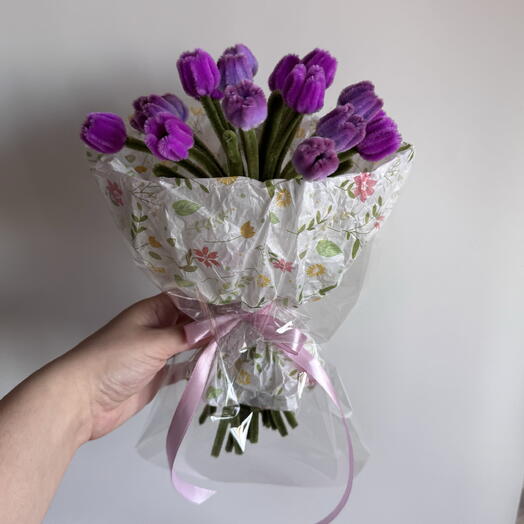 Плюшевый букет тюльпанов 21 шт, подарок для мамы 🌷