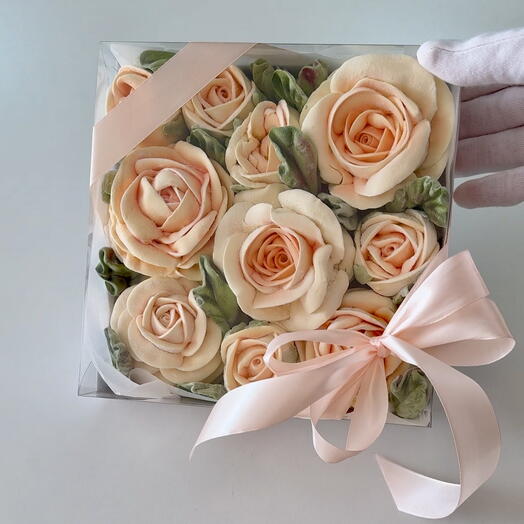 Зефирные розы букетбокс