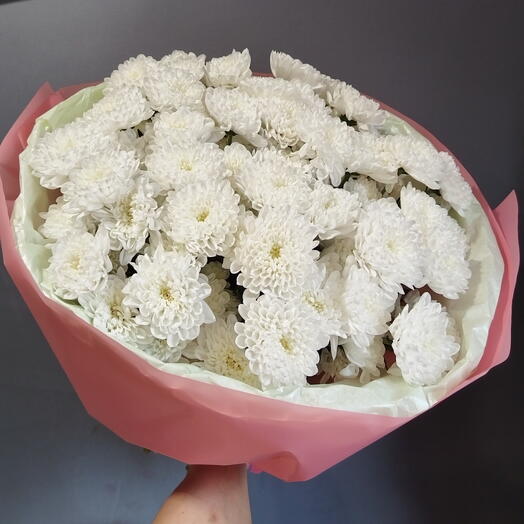 Букет Облако из белых кустовых хризантем (11 шт)