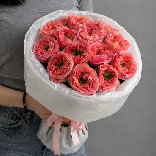 MONO PEONY: букет пионовидных роз 15 штук
