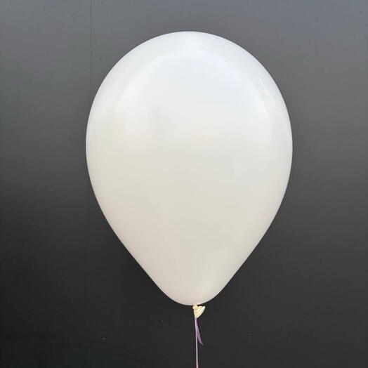 Шарик с гелием, белый, пастель, 12"/30см