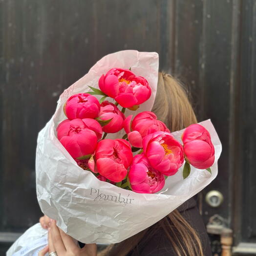 Коралловые пионы 11 штук
