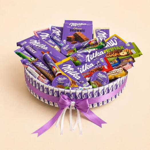 Большой подарочный набор Milka XXL 40 см — сладкий подарок девушке, подруге, сладкоежке