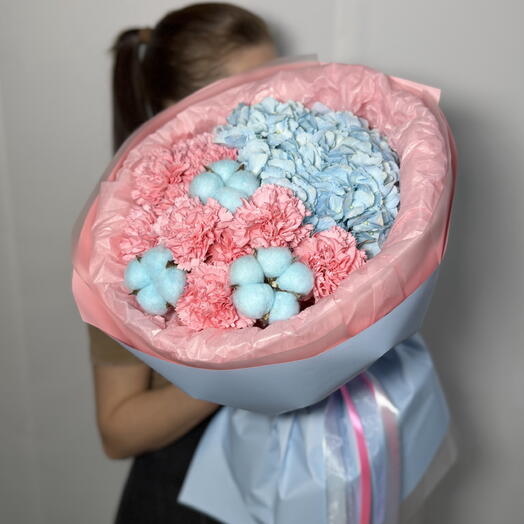 Нежный розово-голубой букет 💗🩵
