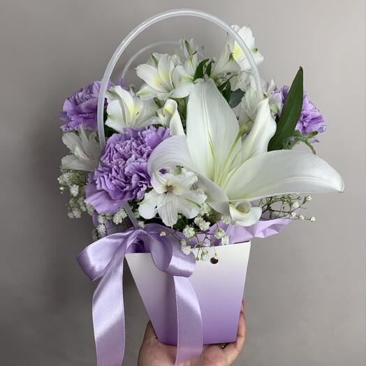 Композиция с лилией 💜 сиреневая