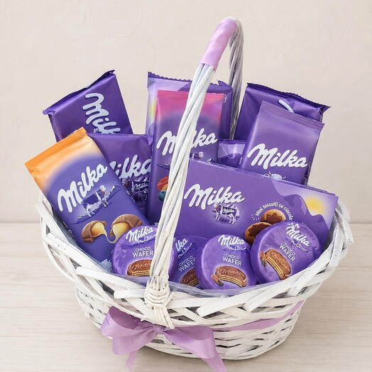 Корзина с шоколадом Milka